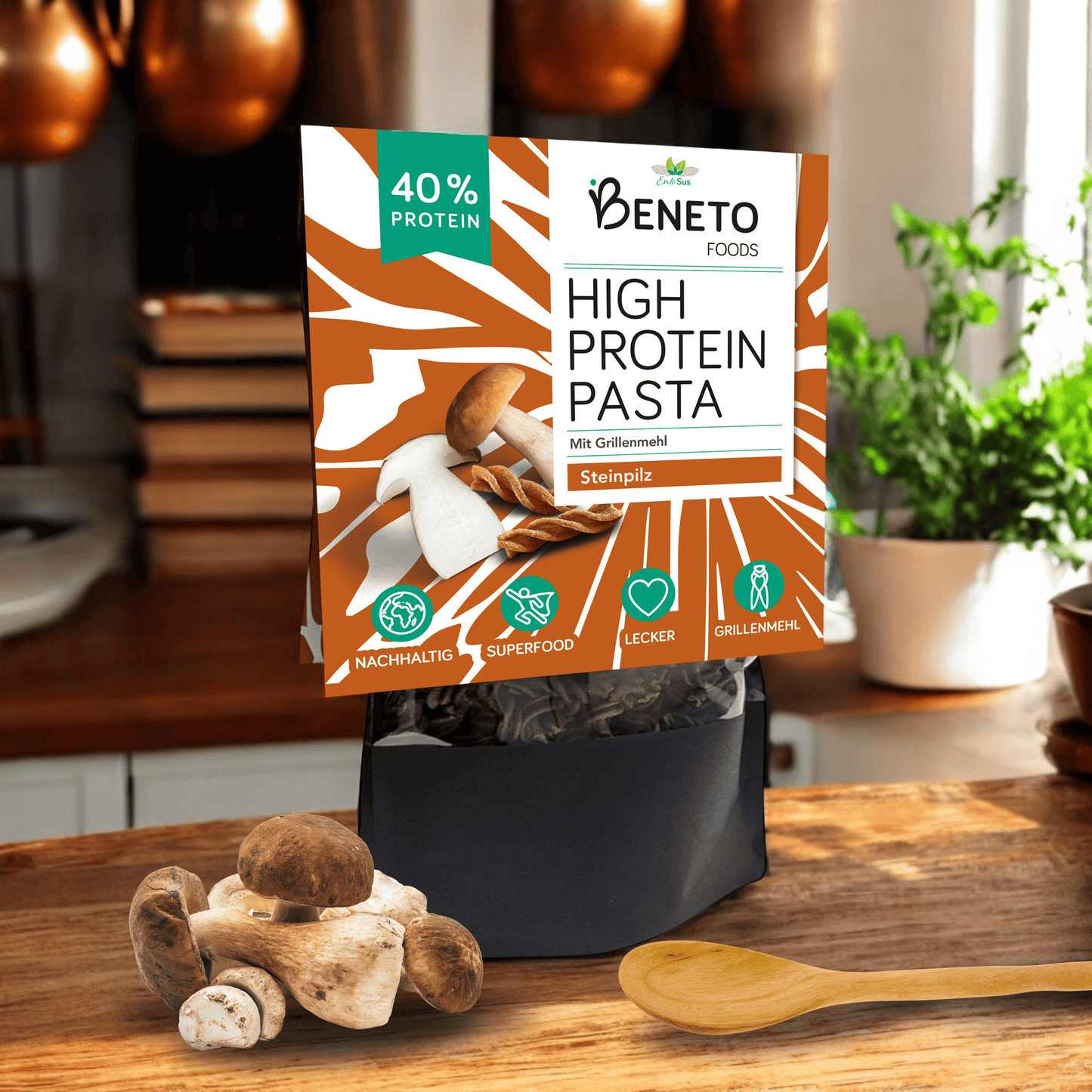 Beneto - High Protein Pasta in 3 Sorten - Natur, Steinpilz, Tomate - Nährstoffreicher Genuss mit gutem Gewissen!