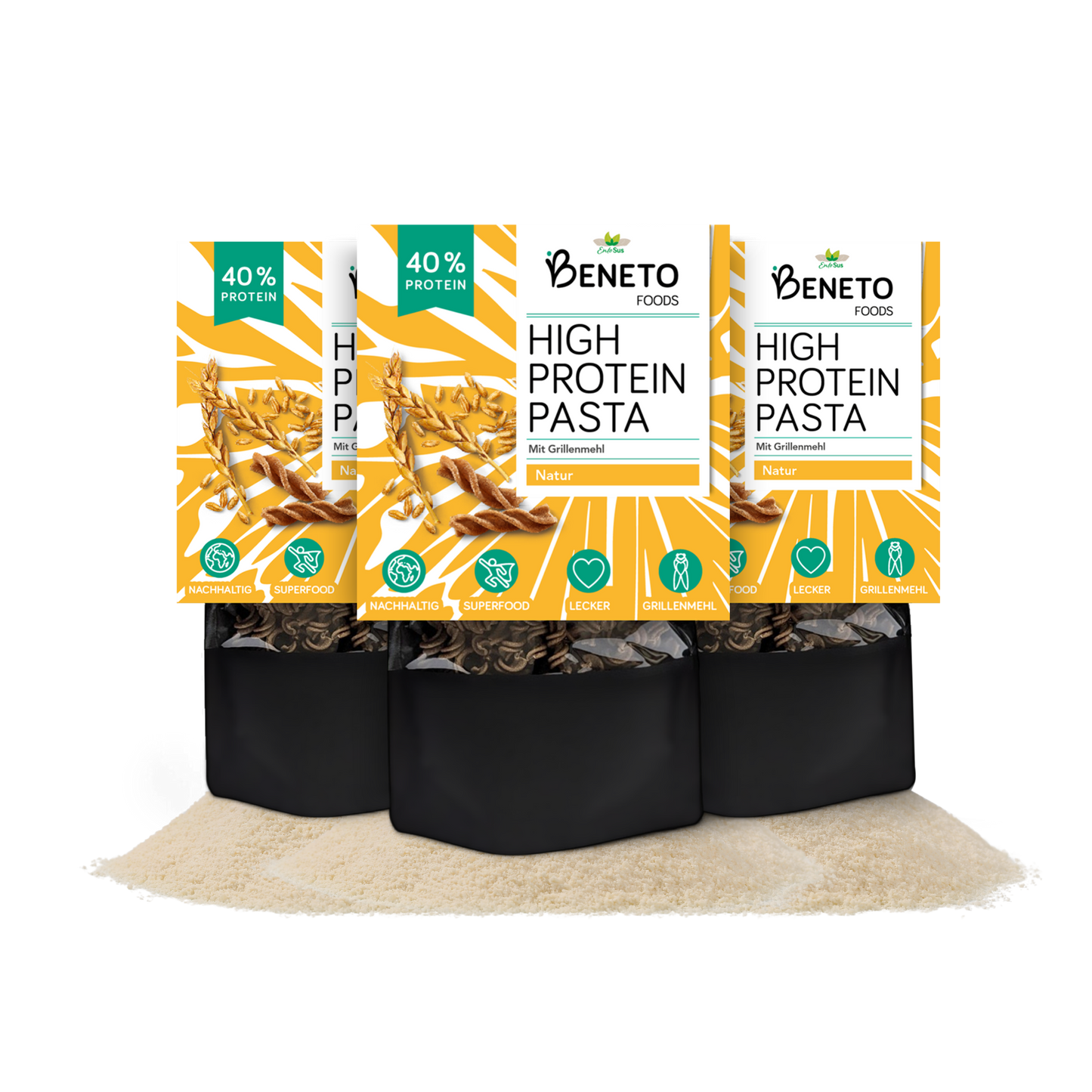 Beneto - High Protein Pasta in 3 Sorten - Natur, Steinpilz, Tomate - Nährstoffreicher Genuss mit gutem Gewissen!