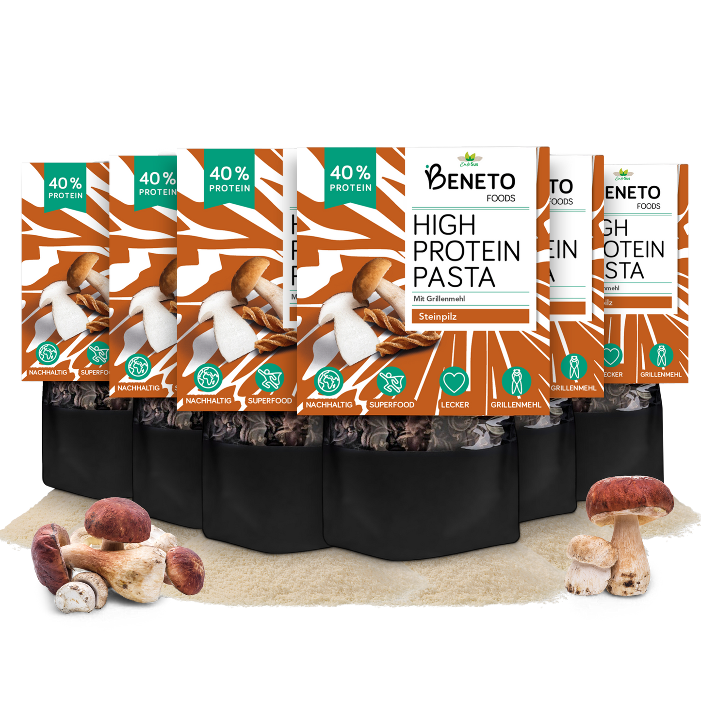 Beneto - High Protein Pasta in 3 Sorten - Natur, Steinpilz, Tomate - Nährstoffreicher Genuss mit gutem Gewissen!