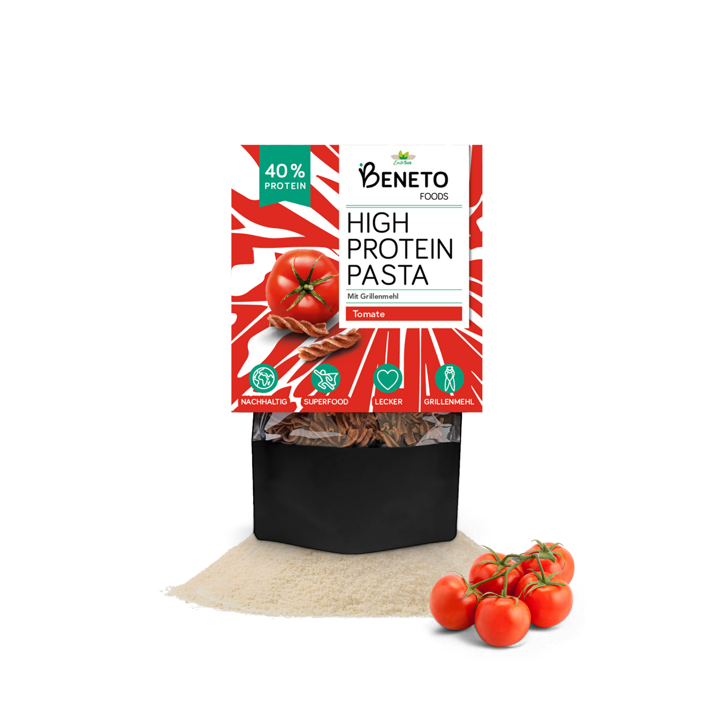 Beneto - High Protein Pasta in 3 Sorten - Natur, Steinpilz, Tomate - Nährstoffreicher Genuss mit gutem Gewissen!