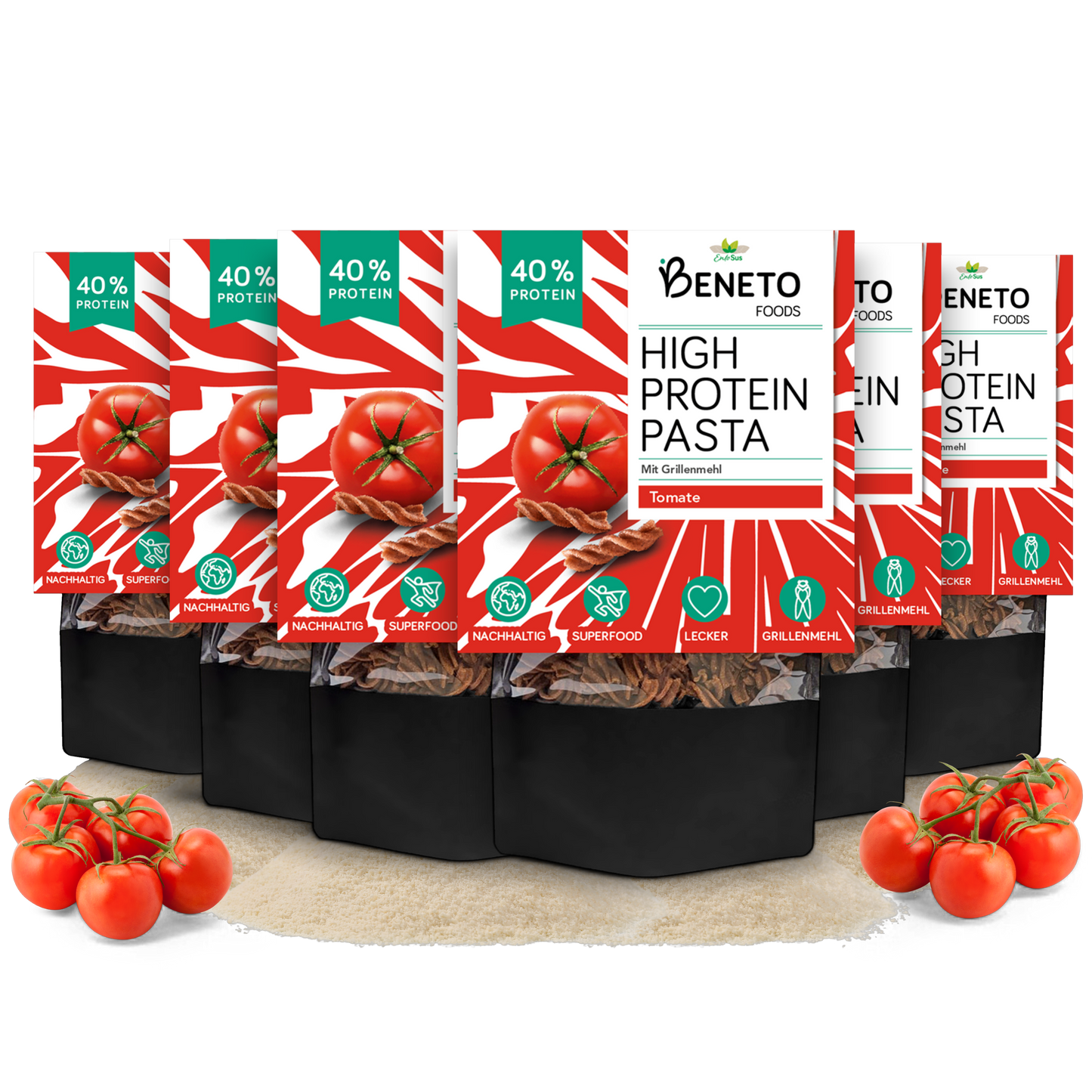 Beneto - High Protein Pasta in 3 Sorten - Natur, Steinpilz, Tomate - Nährstoffreicher Genuss mit gutem Gewissen!