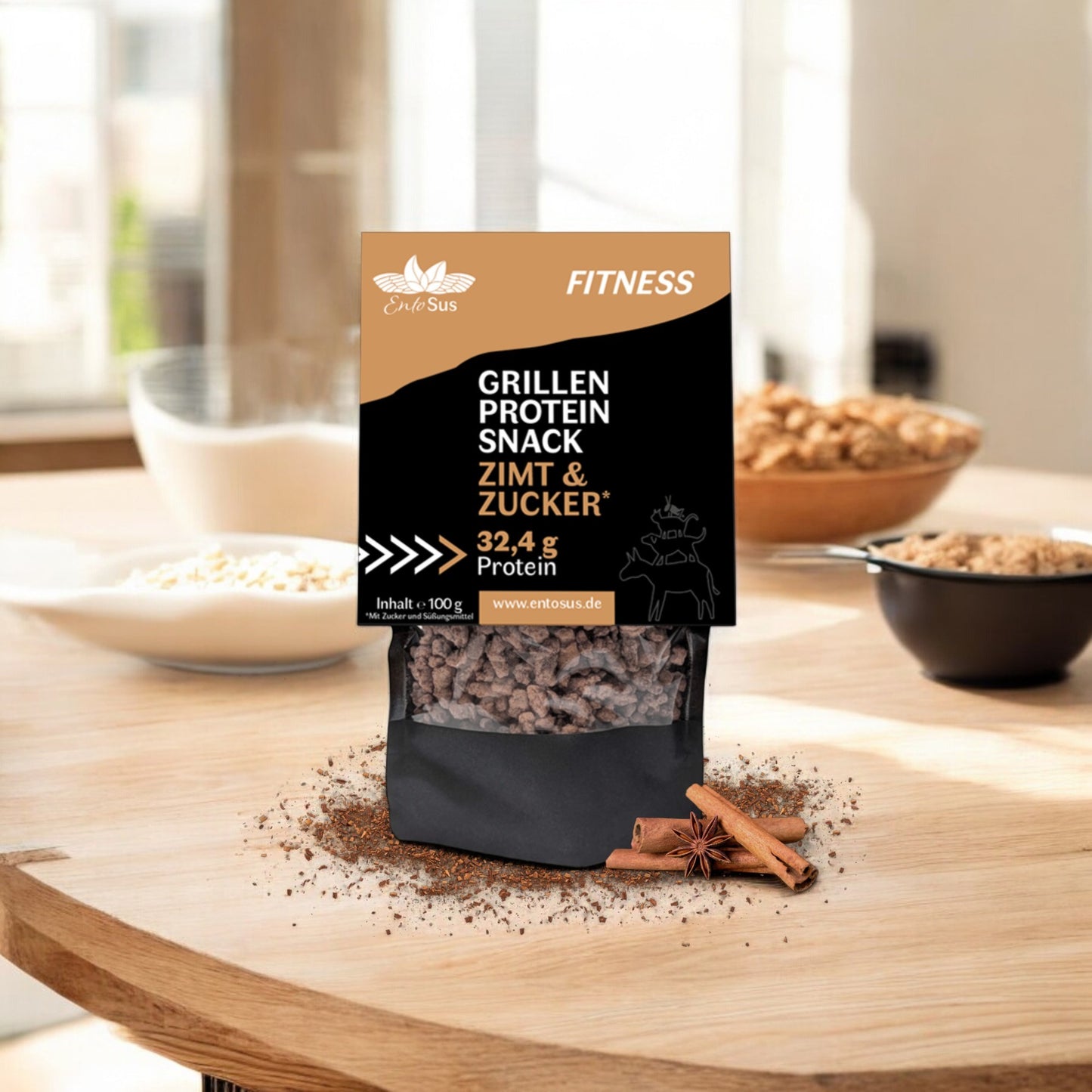 
                  
                    EntoSus - Grillen Protein Snack Zimt & Zucker* eiweißreicher Cornflakes Ersatz, Müsli Topping oder zum snacken
                  
                