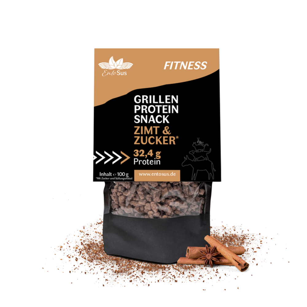 EntoSus - Grillen Protein Snack Zimt & Zucker* eiweißreicher Cornflakes Ersatz, Müsli Topping oder zum snacken