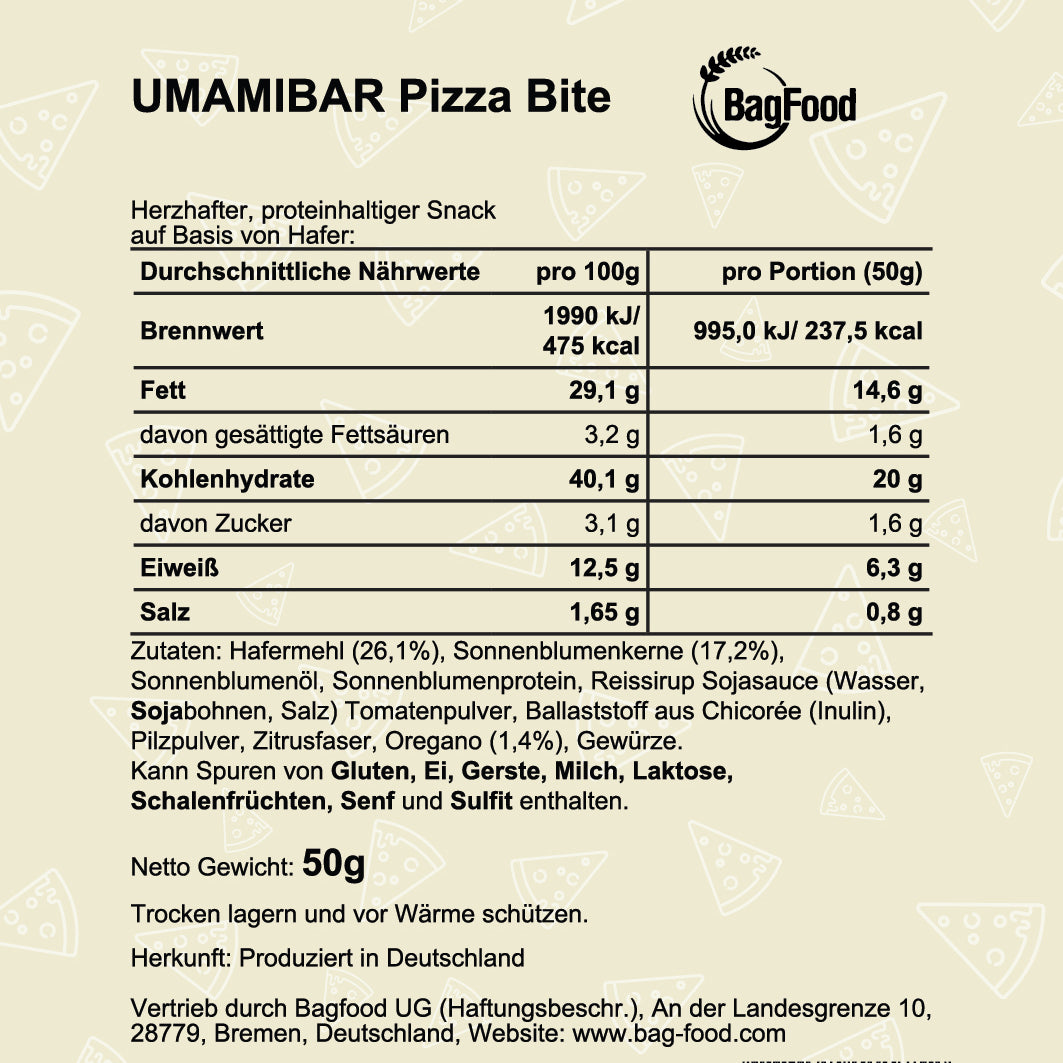 
                  
                    Bagfood - Umamibar der herzhafte Riegel - Pizza
                  
                
