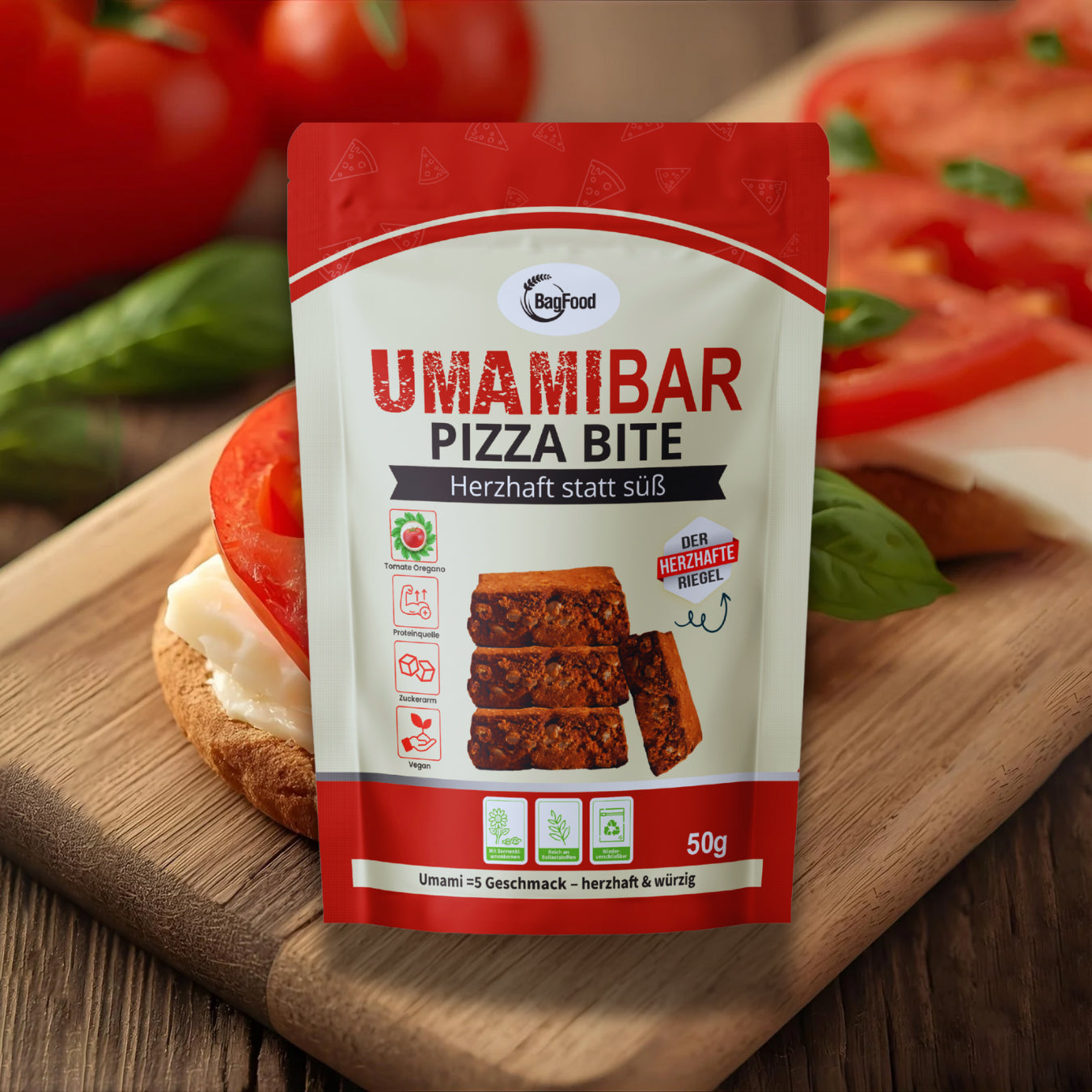 
                  
                    Bagfood - Umamibar der herzhafte Riegel - Pizza
                  
                