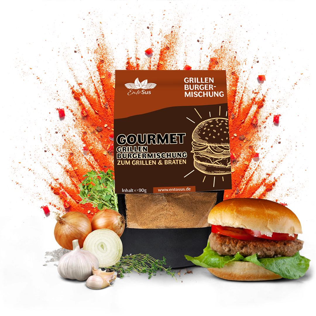 EntoSus Burgermischung Grillenburger mit Grillenprotein, 90-g-Packung