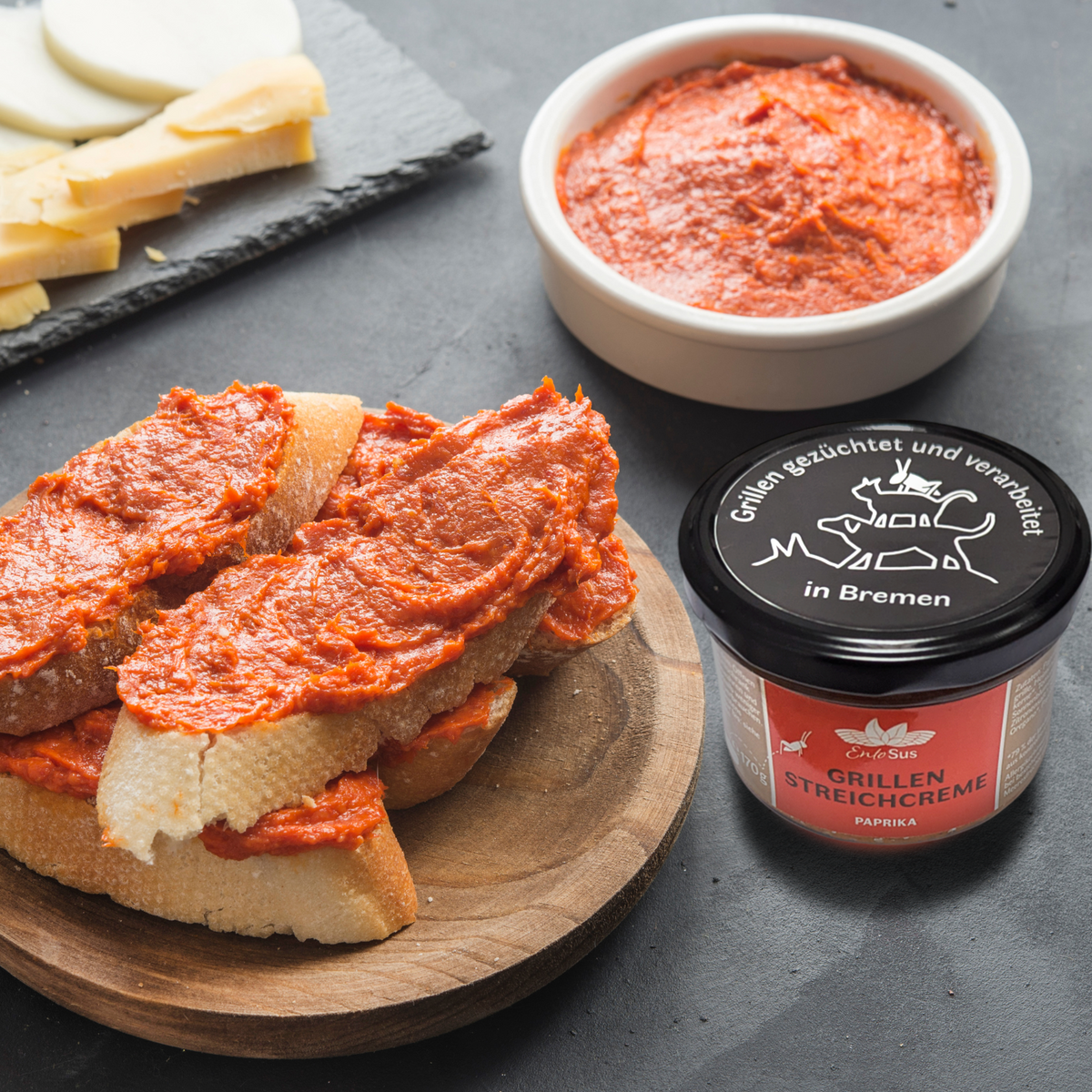 EntoSus Grillen Streichcreme Paprika im 90-g-Glas