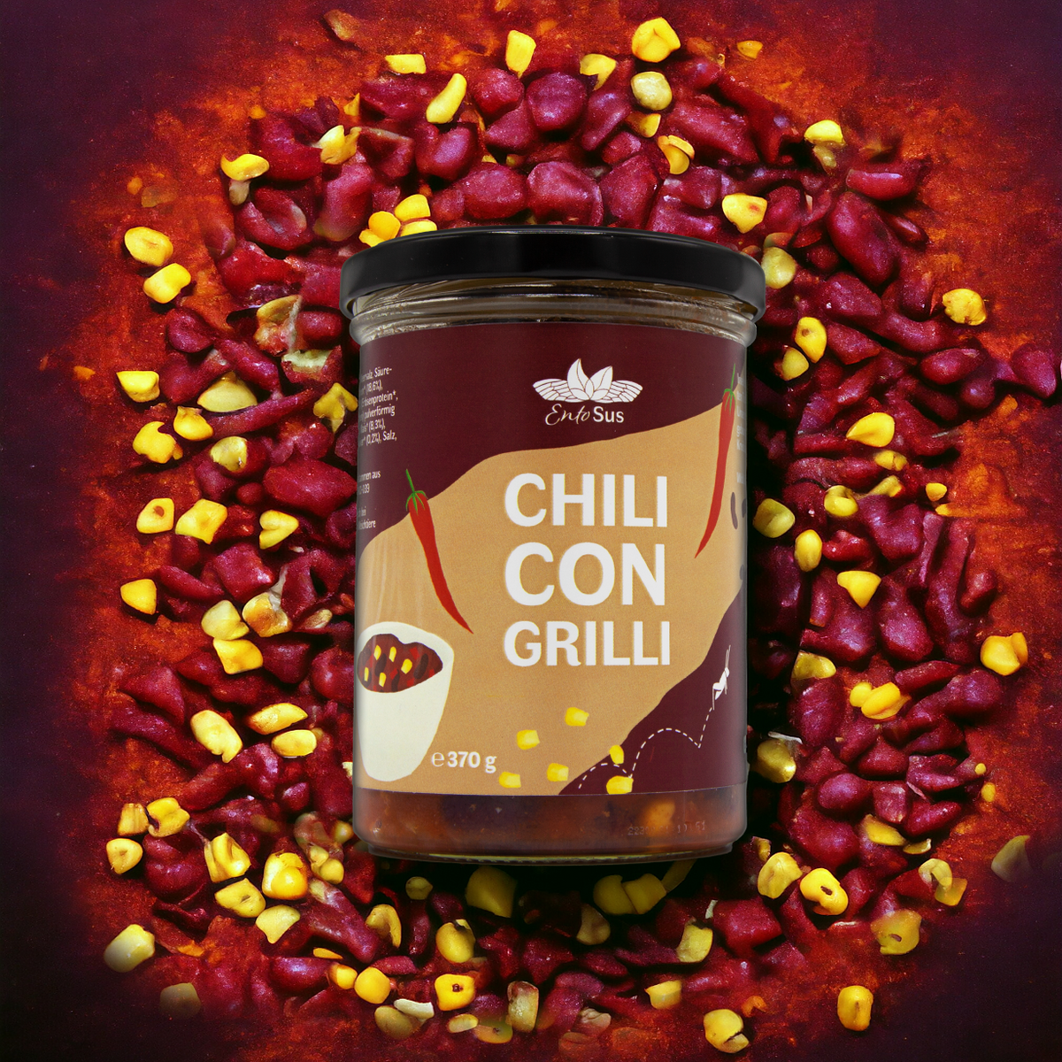 EntoSus Chili con Grilli Kochsauce mit Grillenprotein im 370-g-Glas