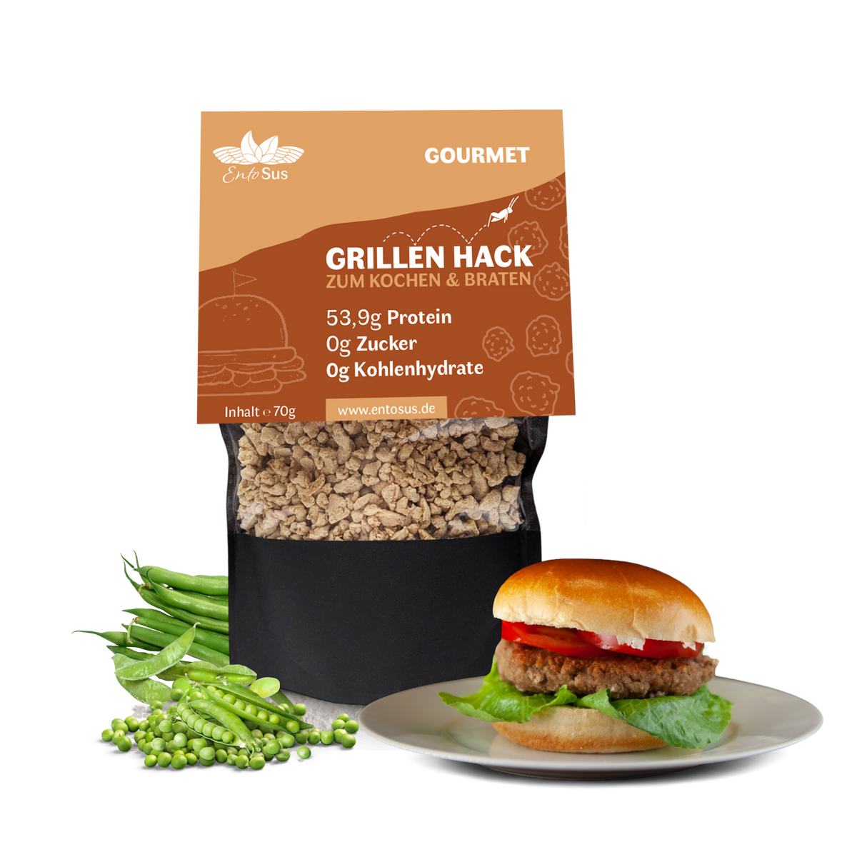 Grillenhack – Hackfleischersatz aus Grillenprotein, 70 g – EntoSus