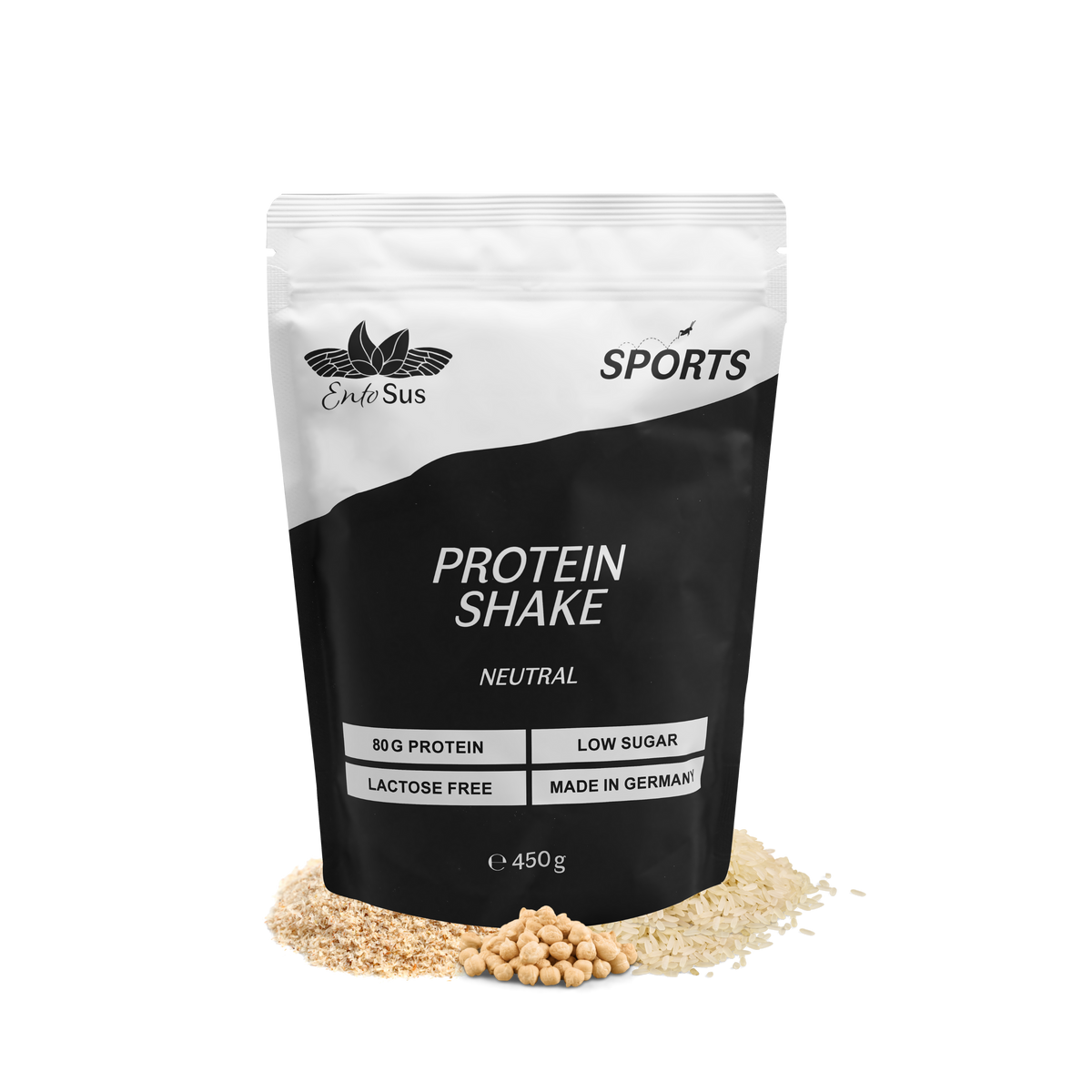 EntoSus Proteinpulver Neutral mit 80 Prozent Protein, 450-g-Dose