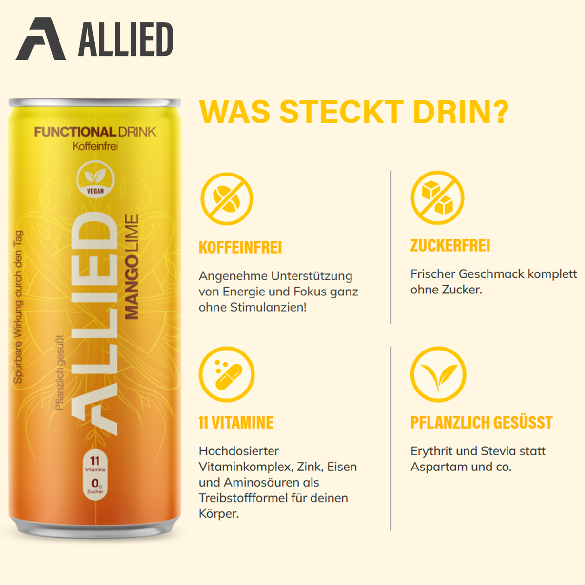 Allied Functional Drink Mango Lime in der 250-ml-Dose