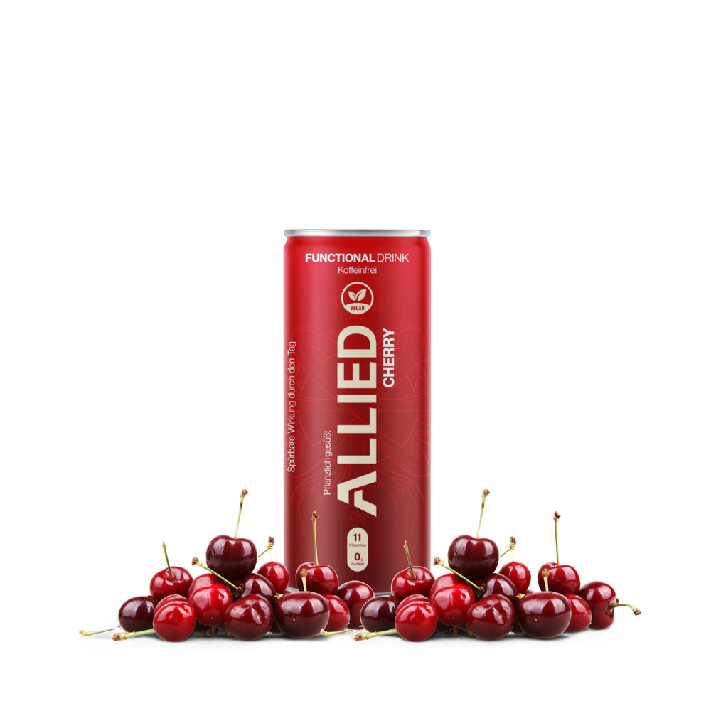 Allied –  Functional drink / Koffeinfrei / Zuckerfrei / Vitamine - Cherry 250 ml Dose