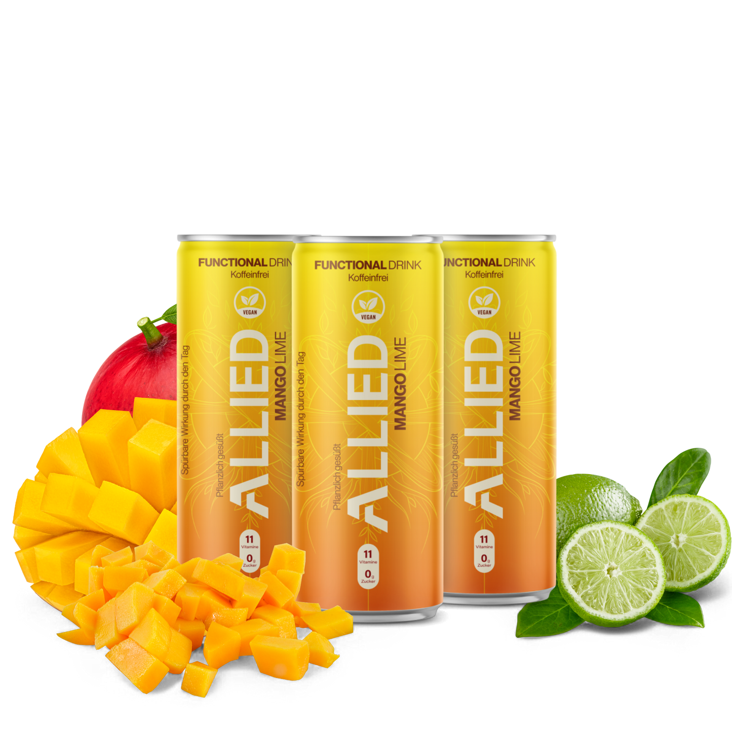
                  
                    Allied – Functional drink / Koffeinfrei / Zuckerfrei / Vitamine - Mango Lime 250 ml Dose
                  
                