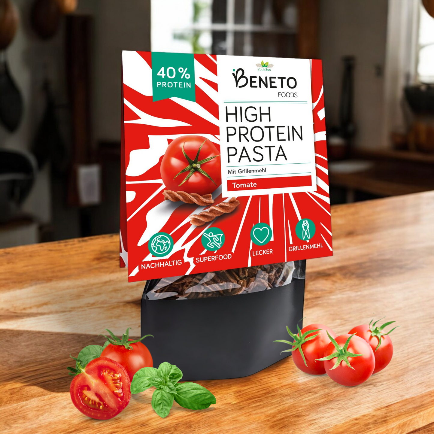 
                  
                    Beneto - High Protein Pasta in 3 Sorten - Natur, Steinpilz, Tomate - Nährstoffreicher Genuss mit gutem Gewissen!
                  
                