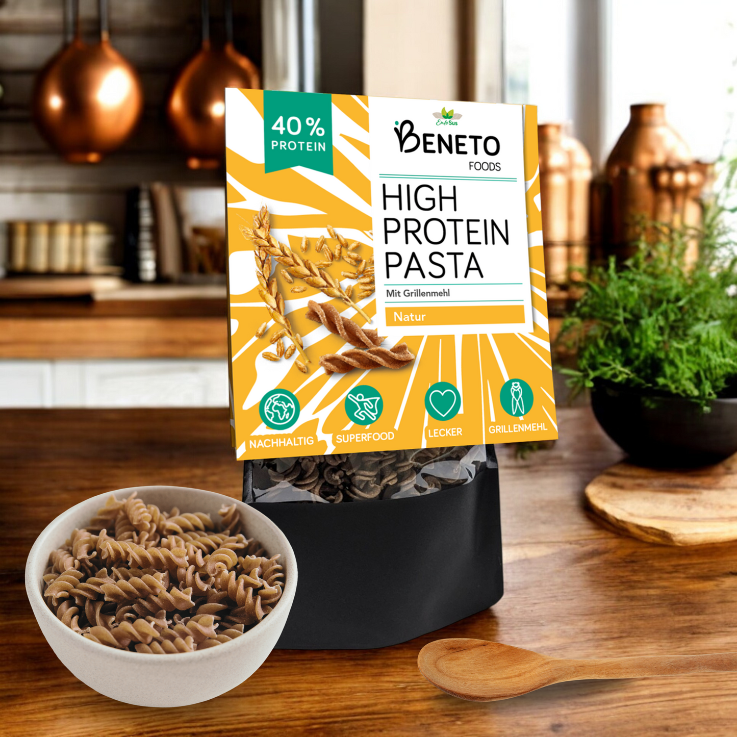 
                  
                    Beneto - High Protein Pasta in 3 Sorten - Natur, Steinpilz, Tomate - Nährstoffreicher Genuss mit gutem Gewissen!
                  
                