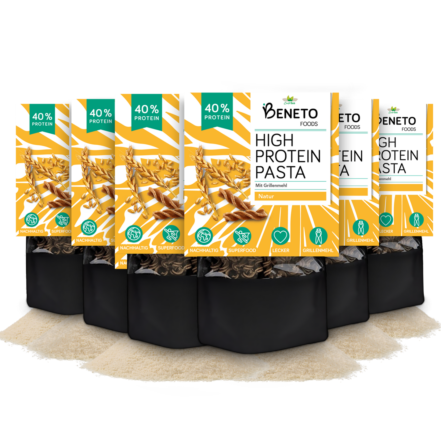 
                  
                    Beneto - High Protein Pasta in 3 Sorten - Natur, Steinpilz, Tomate - Nährstoffreicher Genuss mit gutem Gewissen!
                  
                