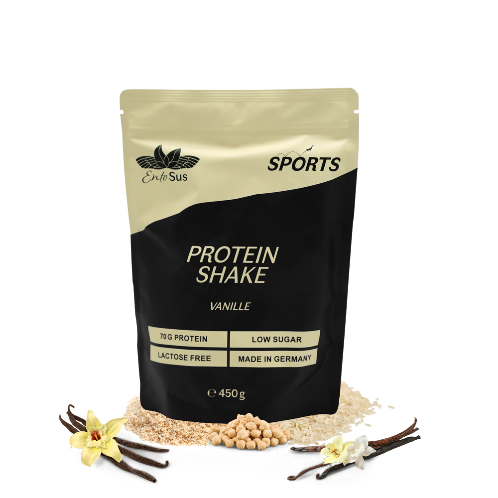 EntoSus - Protein Shake Vanille - mit 70% Protein, Vitamin B12 und gesunden Fetten