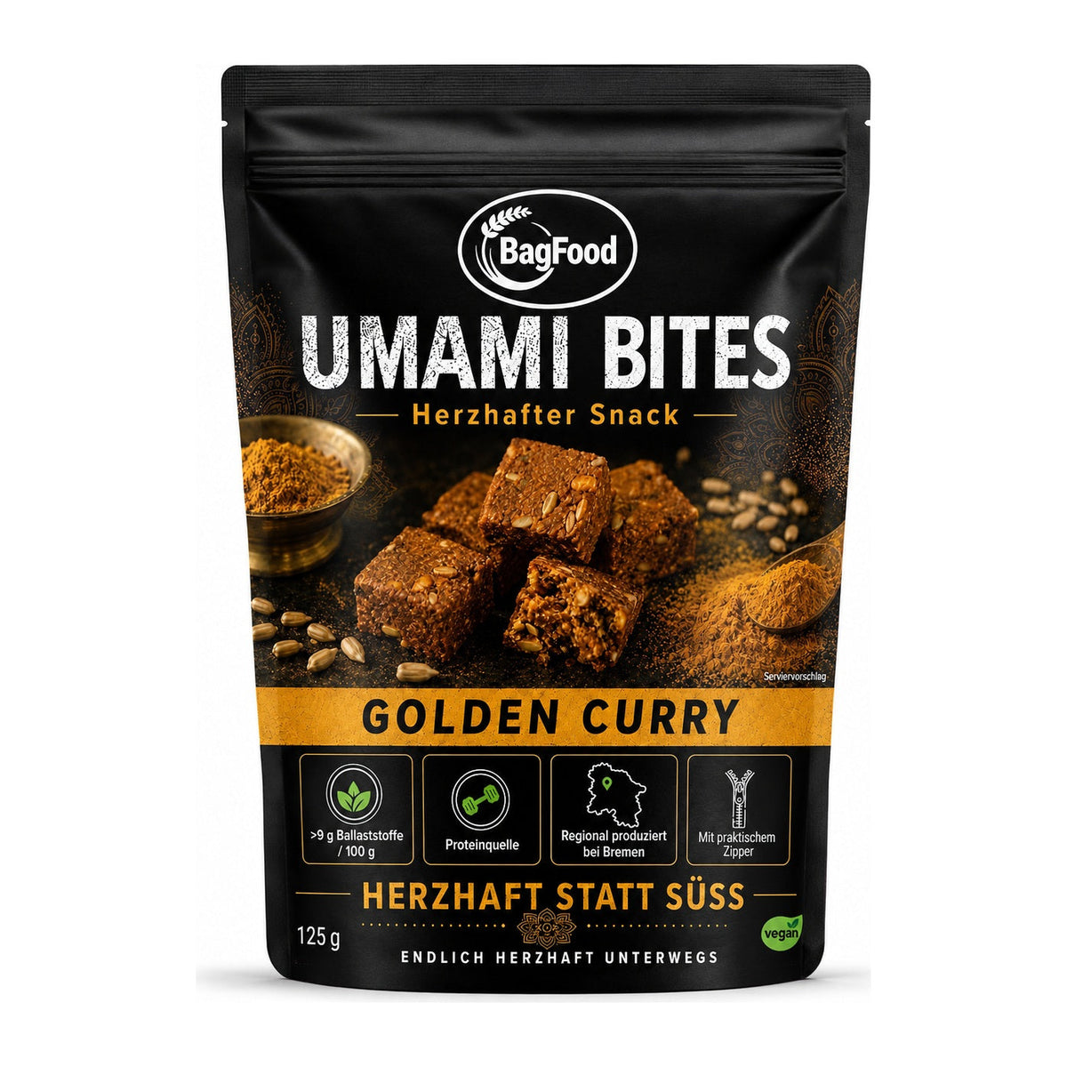 Bagfood Umami Bites Golden Curry – Beutel 125 g